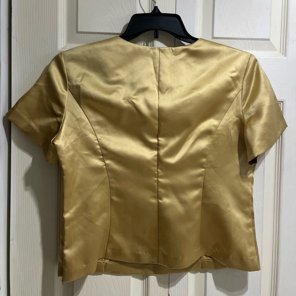 Proportion Petite Denise Cape Gold Panel Short Sleeve Top in Size 12 - Picture 2 of 2